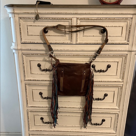 Myra Bag Brown and Cream Shoulder Bag - Picture 3 of 7